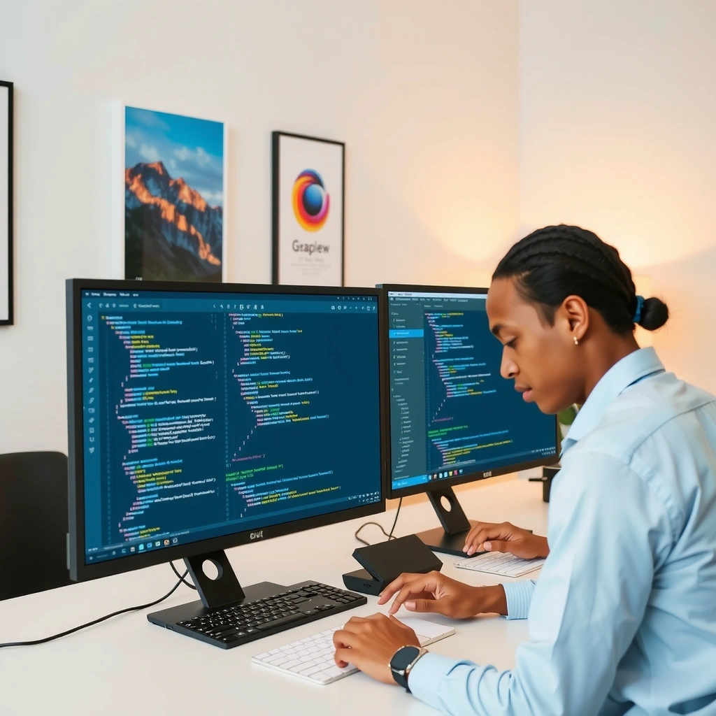 Modern web design workspace