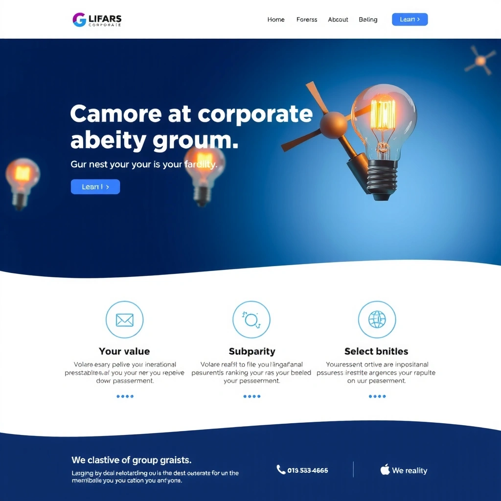 Corporate landing page design project