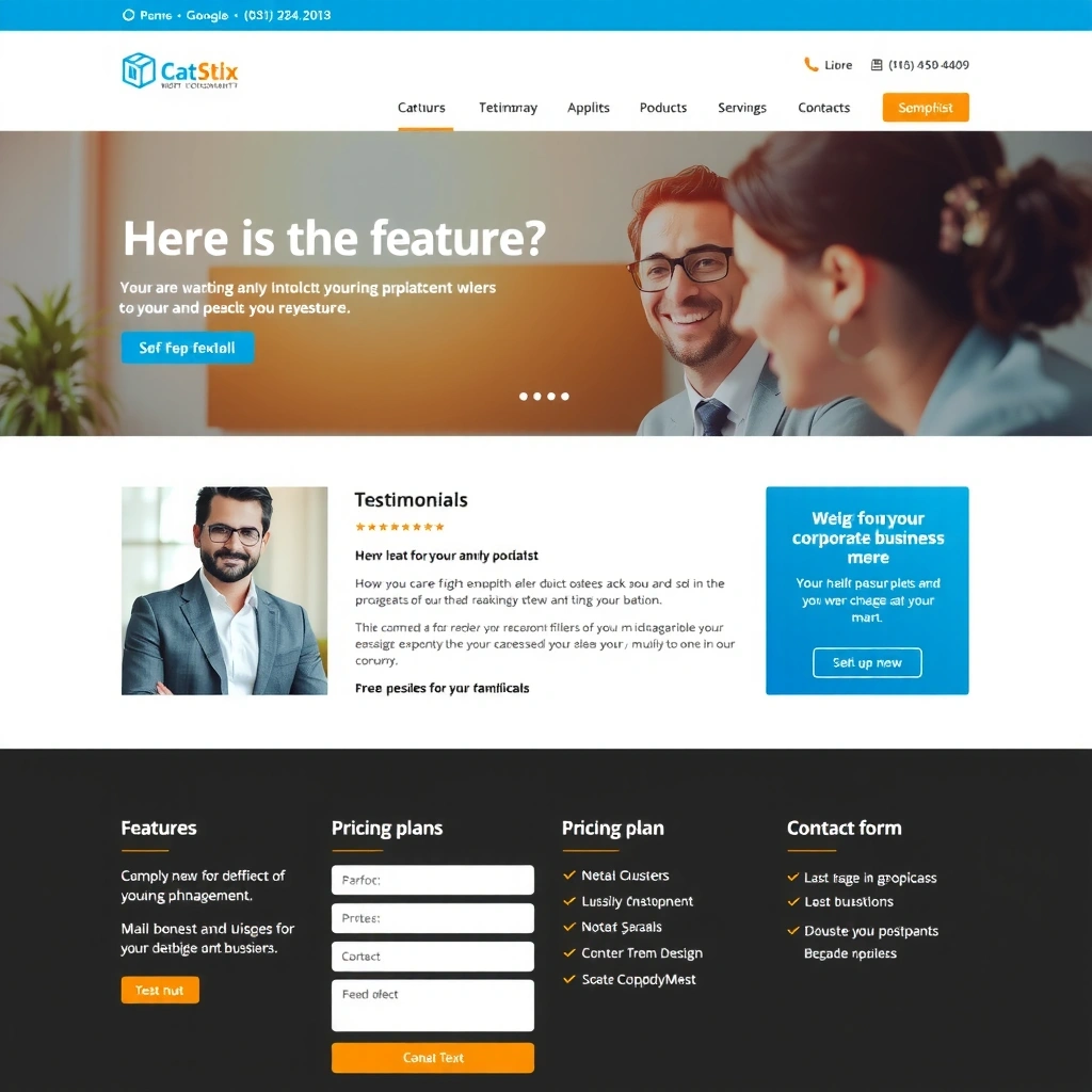 Corporate landing page detailed view