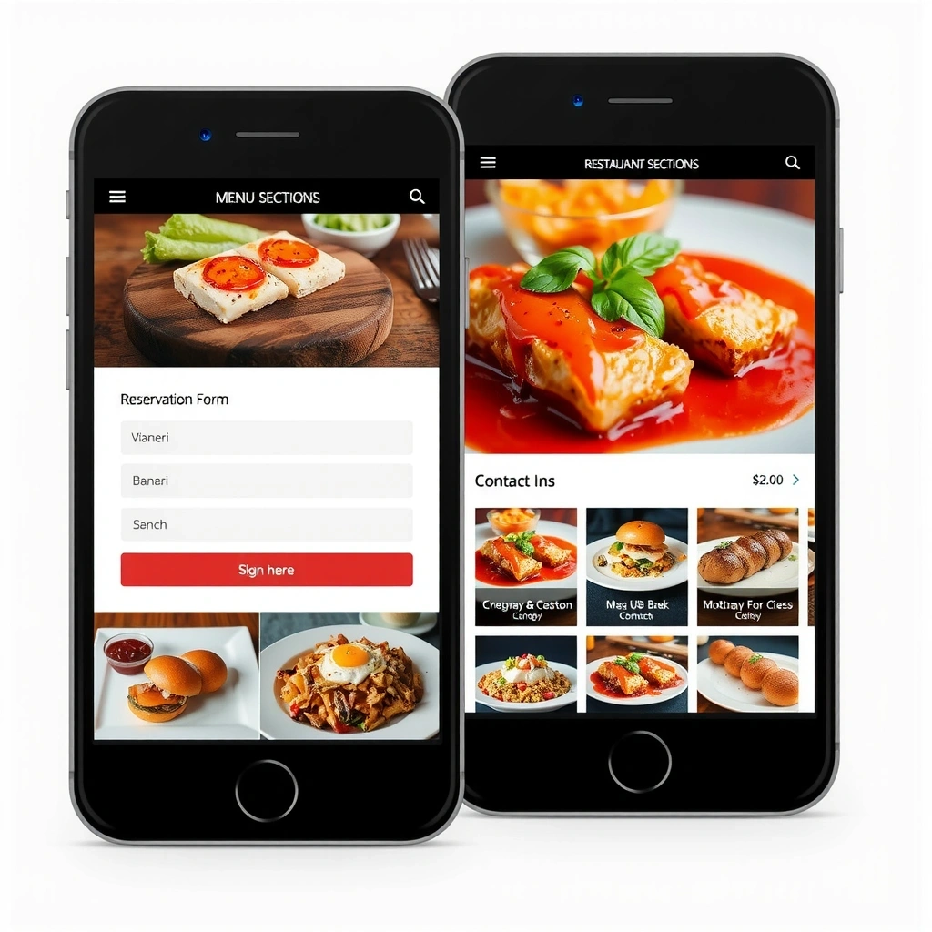 Restaurant mobile website detailed view
